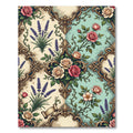 Vintage Pastel Roses and Lavender Filigree Rug