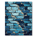 Distressed Blue Brick Wall Texture Rug