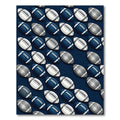 Navy White Football Grid Area Accent Rug