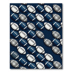 Navy White Football Grid Area Accent Rug
