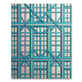 Blue Geometric Lattice Window Rug