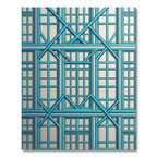 Blue Geometric Lattice Window Rug