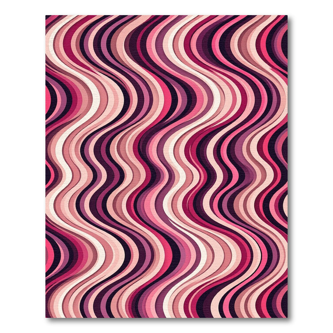 Retro Pink Wave Stripe Rug