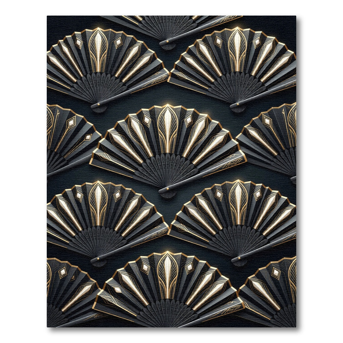 Gold Art Deco Radiant Fan Rug