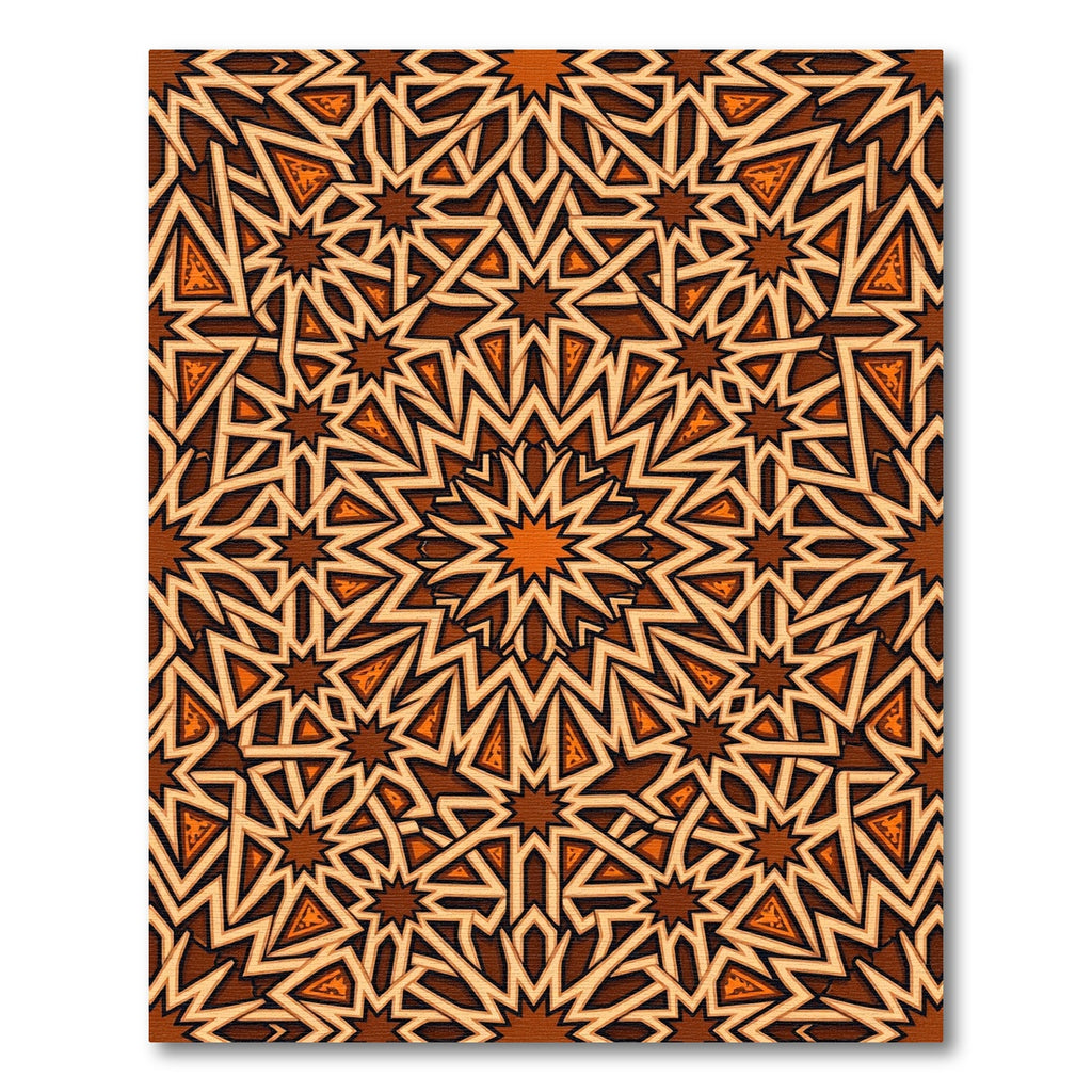 Crimson Amber Starburst Geometric Rug