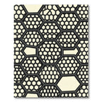Dark Gray Hexagon Chain Grid Rug
