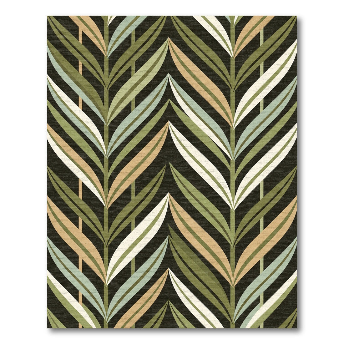 Verdant Leaf Chevron Zigzag Rug
