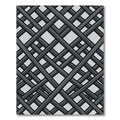 Minimalist Charcoal Gray Geometric Lattice Rug