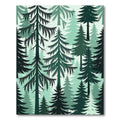 Evergreen Forest Deep Teal Trees Rug