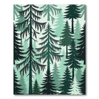 Evergreen Forest Deep Teal Trees Rug