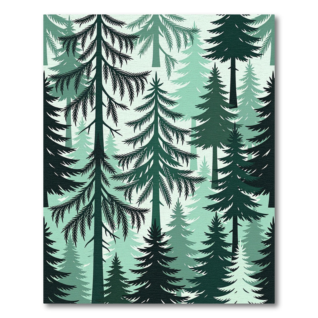 Evergreen Forest Deep Teal Trees Rug