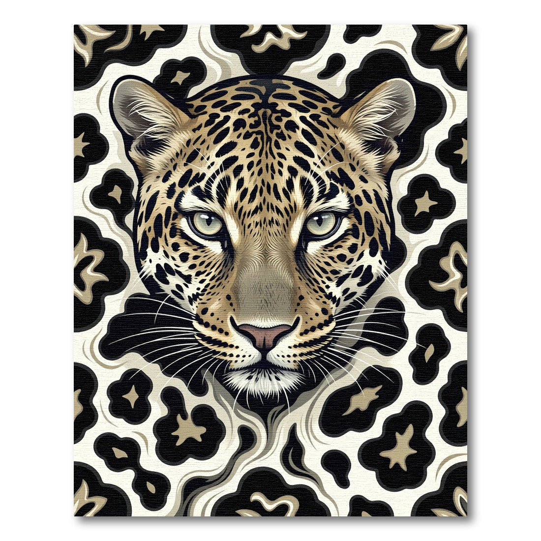 Majestic Leopard Spots Abstract Collage Rug