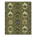 Olive Green Archway Floral Medallion Rug