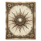 Vintage Golden Celestial Floral Medallion Rug