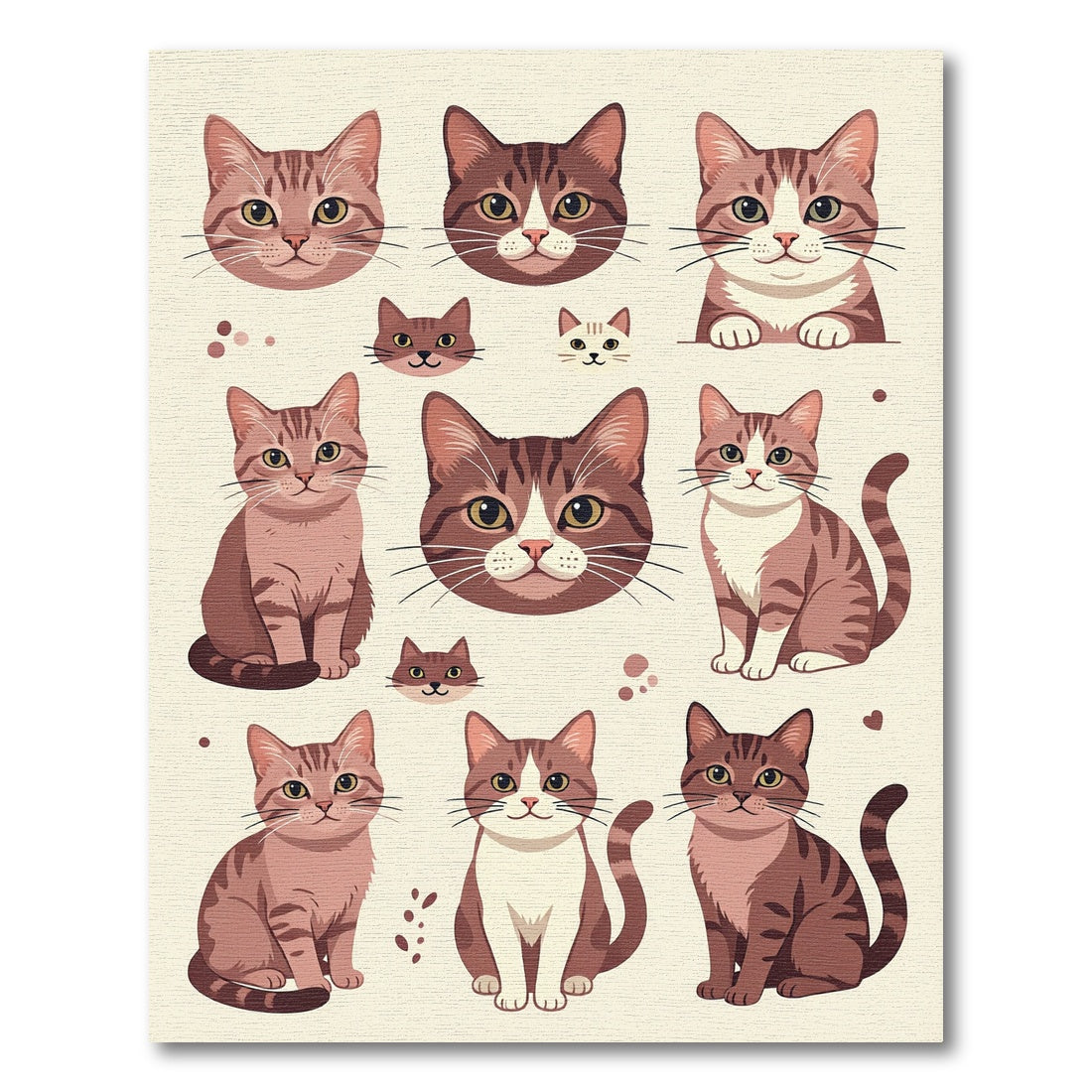Cute Brown Tabby Cat Portrait Art Rug