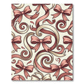 Elegant Dusty Rose Bow Ribbon Swirl Rug