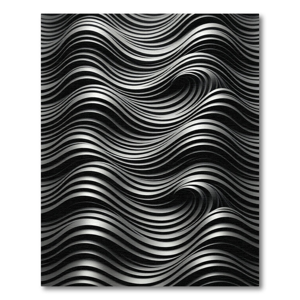 Monochromatic Silver Swirl Wave Rug