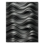 Monochromatic Silver Swirl Wave Rug