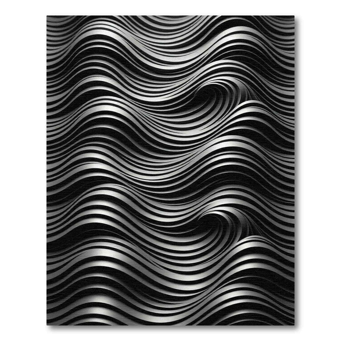Monochromatic Silver Swirl Wave Rug