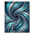 Contemporary Azure Silver Swirling Vortex Rug