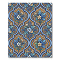 Ornate Blue Golden Floral Trellis Rug