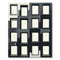 Minimalist Monochromatic Geometric Architectural Window Grid Rug