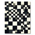 Monochrome Abstract Geometric Block Squares Rug
