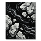 Monochromatic Stone Flow Abstract Rug