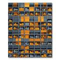 Industrial Yellow Orange Storage Units Rug