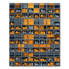 Industrial Yellow Orange Storage Units Rug