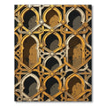 Golden Arched Lattice Geometric Rug