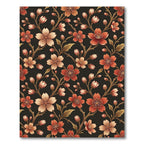 Red Coral Cherry Blossom Branches Rug