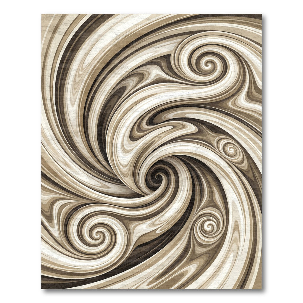 Tawny Swirl Abstract Fluid Rug