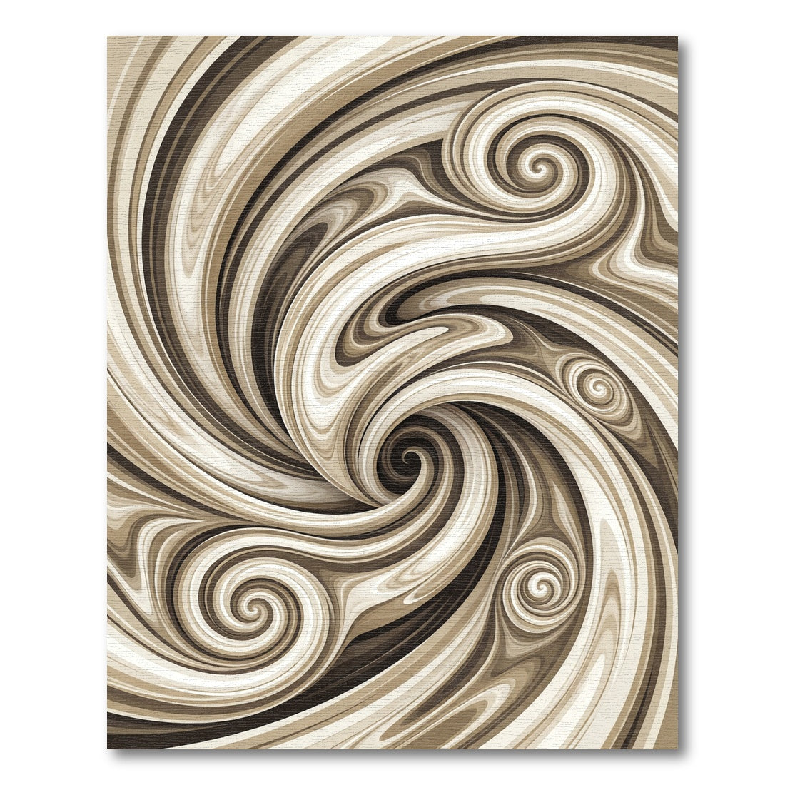 Tawny Swirl Abstract Fluid Rug