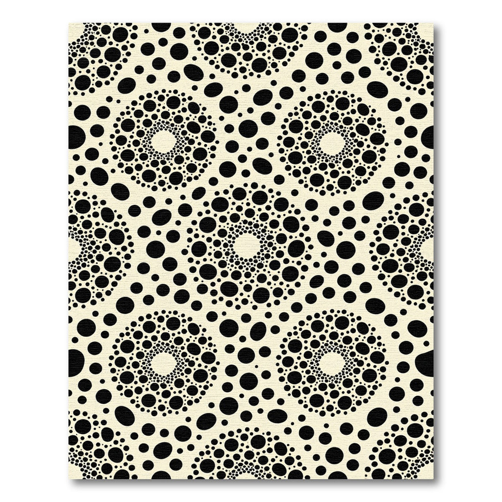 Monochrome Dot Mandala Geometric Rug