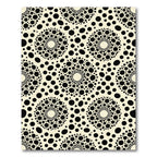 Monochrome Dot Mandala Geometric Rug