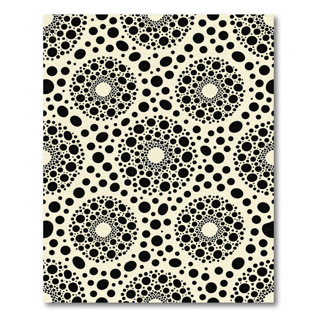 Monochrome Dot Mandala Geometric Rug