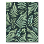 Lush Green Botanical Fern Leaf Art Rug