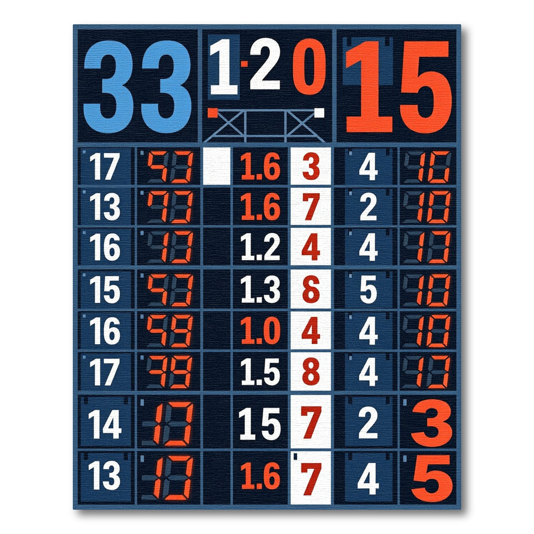 Bold Mid Century Modern Scoreboard Art Rug