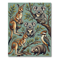 Australian Wildlife Botanical Teal Rug