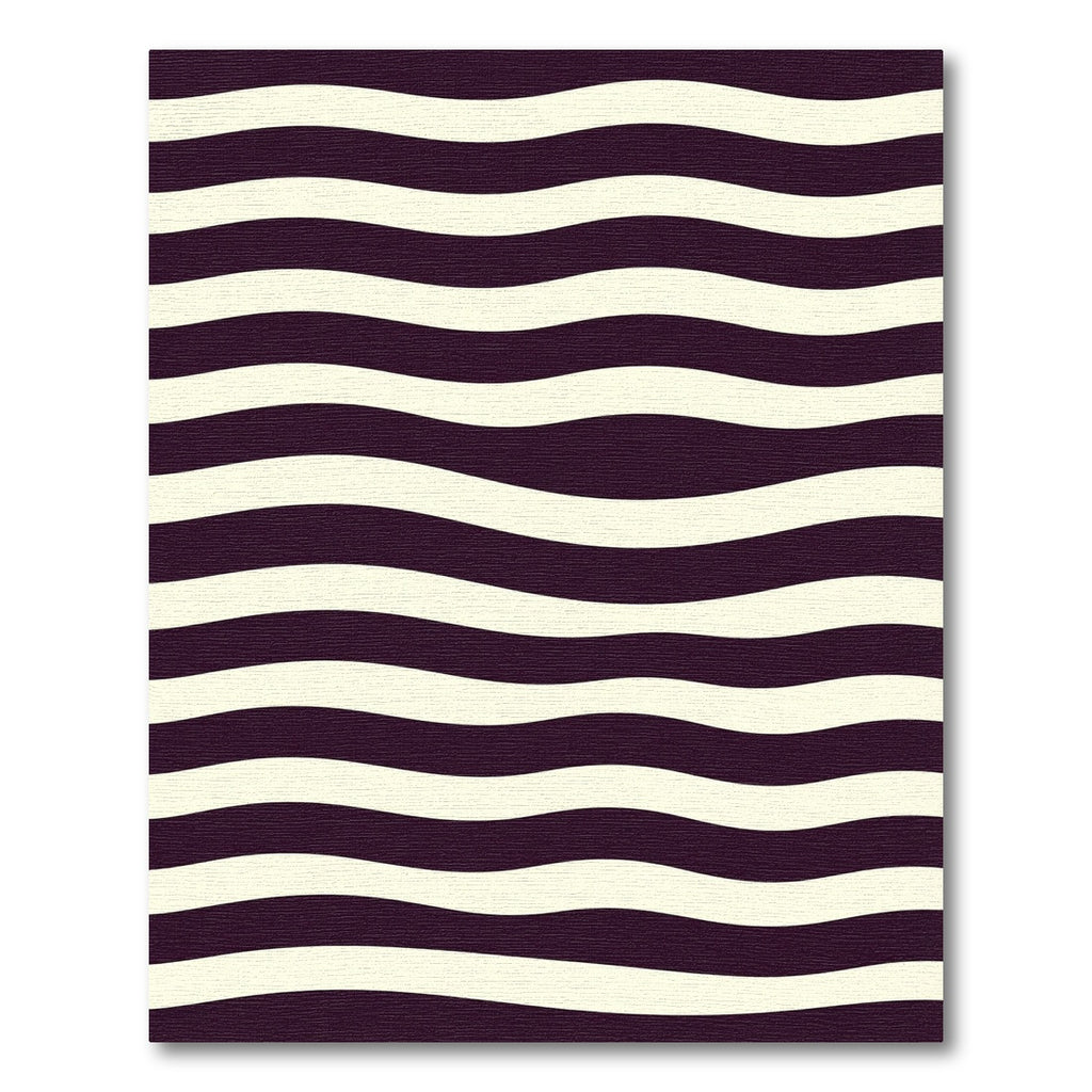 Deep Plum Cream Wavy Stripe Rug