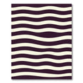 Deep Plum Cream Wavy Stripe Rug