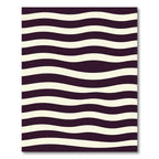 Deep Plum Cream Wavy Stripe Rug