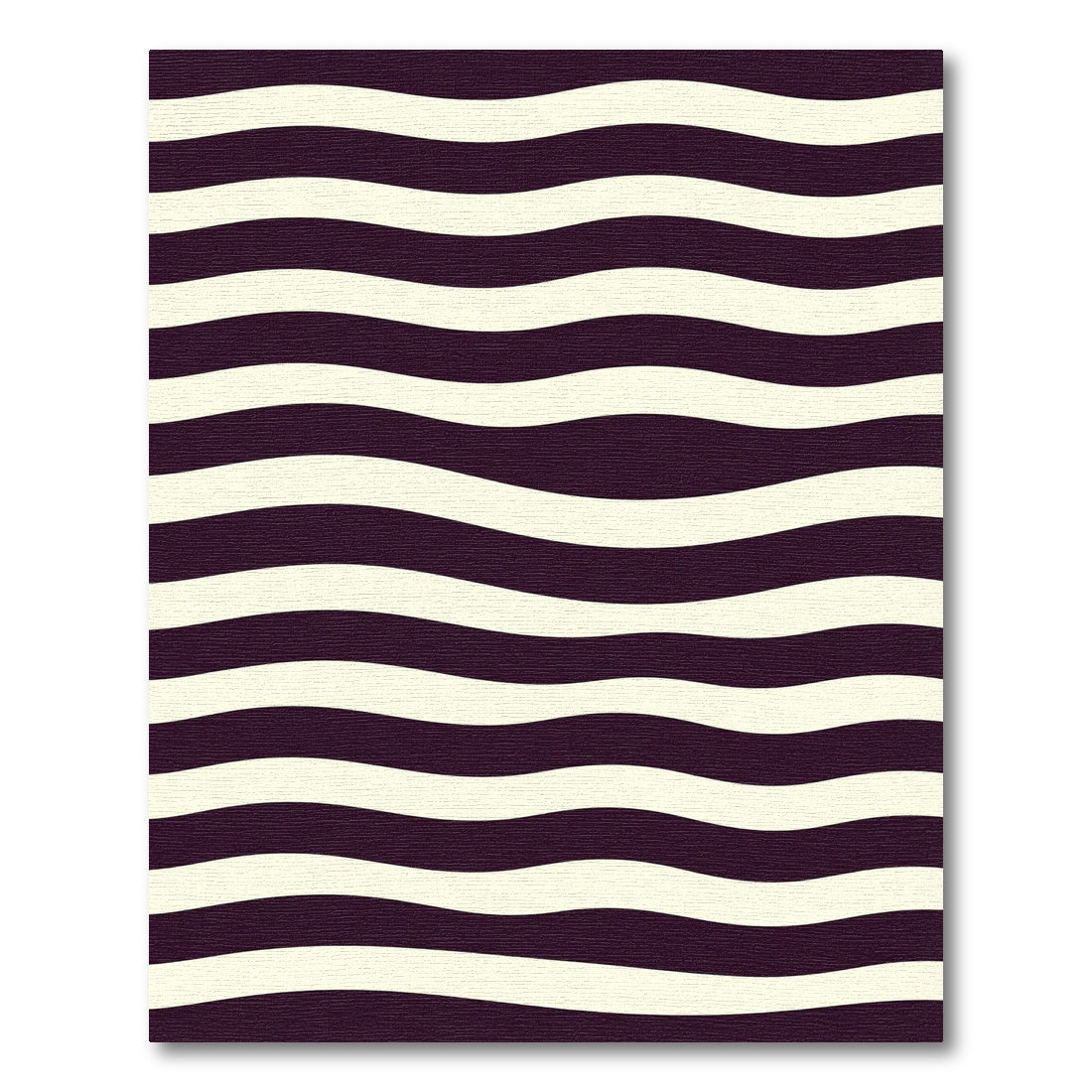 Deep Plum Cream Wavy Stripe Rug