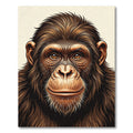 Majestic Brown Primate Portrait Art Rug
