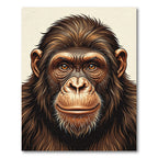 Majestic Brown Primate Portrait Art Rug