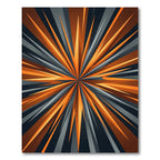 Abstract Orange and Gray Sunburst Rug