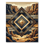 Geometric Desert Mesa Diamond Gold Rug