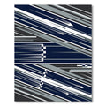 Modern Navy Blue Geometric Velocity Stripe Rug