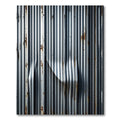 Metallic Industrial Corrugated Silver Striped Rug